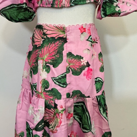 L’Atiste by Amy Pink Floral Butterfly Two-Piece Puff Sleeve Crop Top & Maxi Skir - Picture 10 of 12